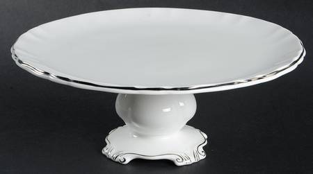 Chantilly Platinum 9" Diameter Pedestal Cake Stand