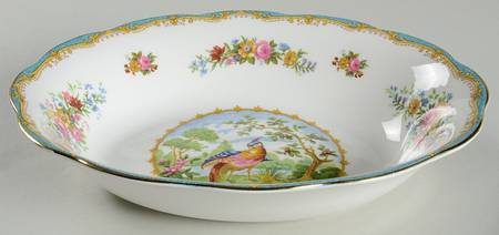 Chelsea Bird Blue 9" Oval Vegetable Bowl