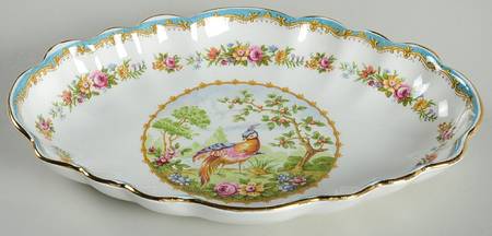 Chelsea Bird Blue Oblong Tray