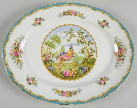 Chelsea Bird Blue 12" Oval Serving Platter