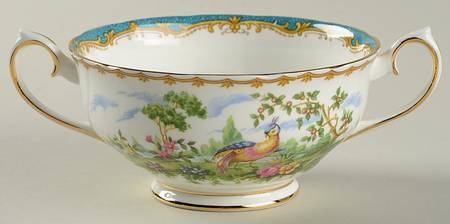 Chelsea Bird Blue Footed Cream Soup Bowl
