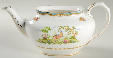 Chelsea Bird Blue Teapot No Lid
