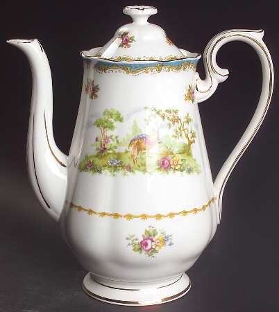 Chelsea Bird Blue Coffee Pot & Lid