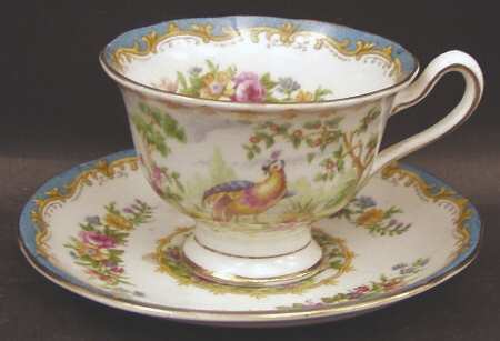 Chelsea Bird Blue Footed Demitasse Cup & Saucer Set