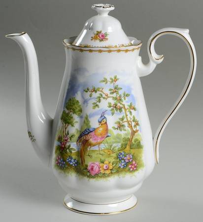 Chelsea Bird Blue Coffee Pot & Lid