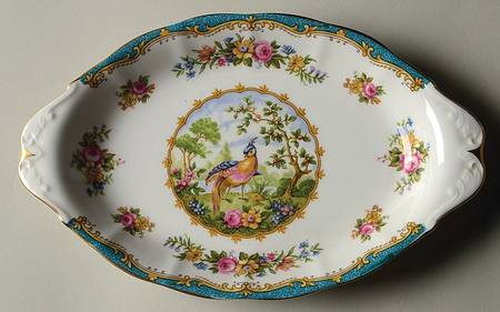 Chelsea Bird Blue Tray for Mini Creamer & Open Sugar