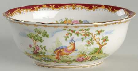 Chelsea Bird Maroon Open Sugar Bowl