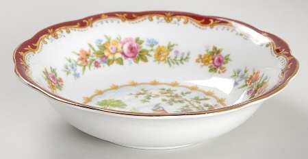 Chelsea Bird Maroon Fruit/Dessert (Sauce) Bowl