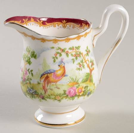 Chelsea Bird Maroon Mini Creamer
