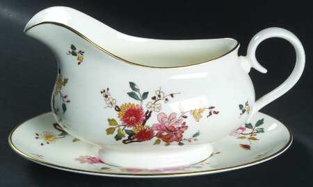 China Garden Gravy Boat & Underplate