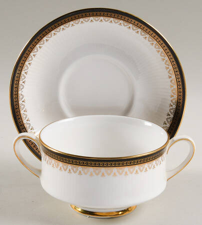 Clarence Footed Cream Soup Bowl & Saucer Set