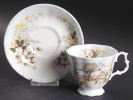 Cottage Garden Year Series Footed Cup & Saucer Set