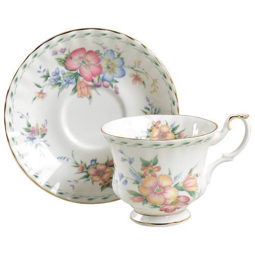 Constance Footed Cup & Saucer Set by Royal Albert