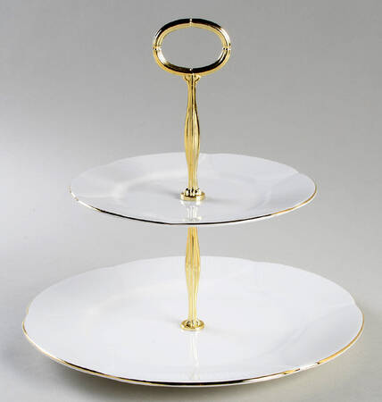 Coronet 6 5/8"-10"  2 Tiered Serving Tray (Dp, Sp) HC