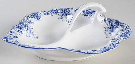 Dainty Blue Handled Leaf Dish