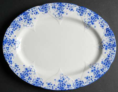 Dainty Blue 12" Oval Serving Platter