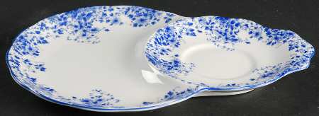 Dainty Blue Plate for Dessert Plate & Cup Set
