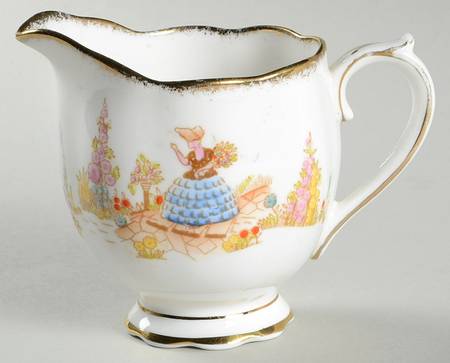 Dainty Dinah (Blue Dress, Gold Trim) Creamer