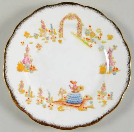 Dainty Dinah (Blue Dress, Gold Trim) Bread & Butter Plate