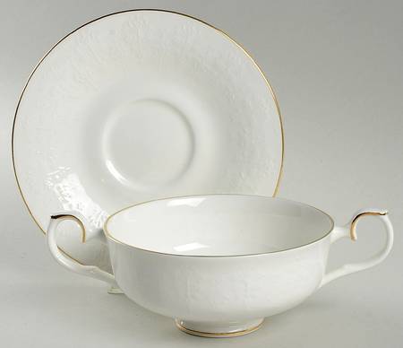 Daybreak Footed Cream Soup Bowl & Saucer Set