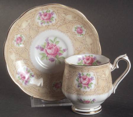 Devonshire Lace Footed Demitasse Cup & Saucer Set