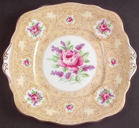 Devonshire Lace Square Handled Cake Plate