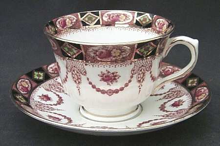 Devon Black (Scalloped) Footed Cup & Saucer Set