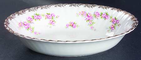 Dimity Rose 9" Oval Vegetable Bowl