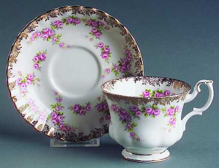 Dimity Rose Footed Cup & Saucer Set by Royal Albert