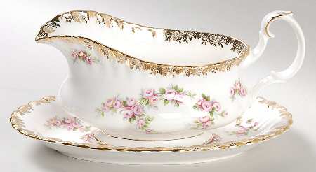 Dimity Rose Gravy Boat & Underplate by Royal Albert