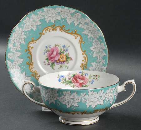 Enchantment Footed Cream Soup Bowl & Saucer Set