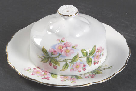 Evesham (Apple Blossoms) Round Covered Butter (Uses Bread & Butter Plate)