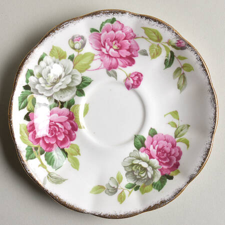 Evening Rhapsody (Pink & White Floral) Saucer for Flat Cup