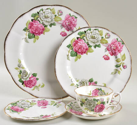 Evening Rhapsody (Pink & White Floral) 5 Piece Place Setting