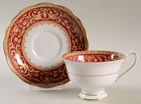 Florentine Red Footed Cup & Saucer Set