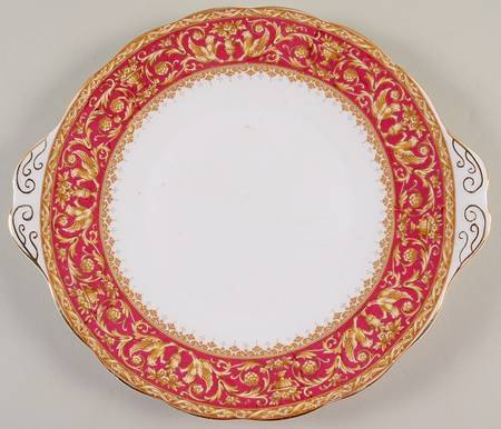 Florentine Red Handled Cake Plate