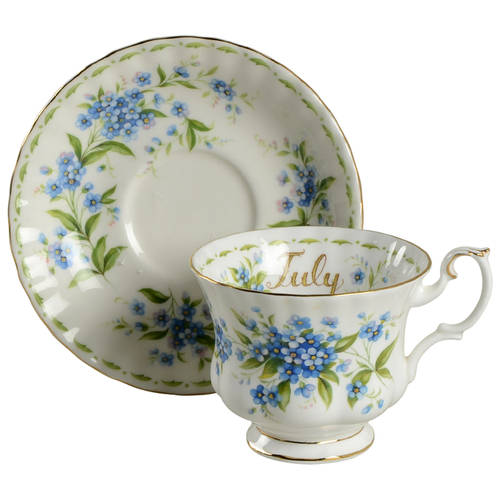 Flower of The Month (Newer, Montrose) Footed Cup & Saucer Set