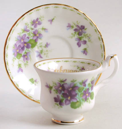 Flower of The Month (Newer, Montrose) Footed Toy Cup and Saucer Set
