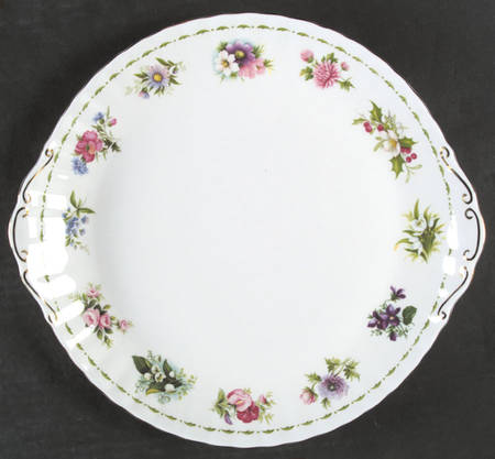 Flower of The Month (Newer, Montrose) Large Handled Cake Plate