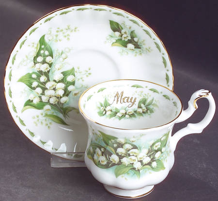 Flower of The Month (Newer, Montrose) Footed Demitasse Cup & Saucer Set