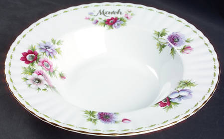 Flower of The Month (Newer, Montrose) Large Rim Soup Bowl