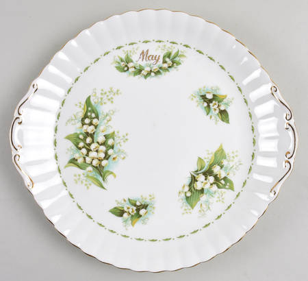 Flower of The Month (Newer, Montrose) Handled Cake Plate