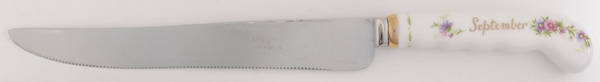 Flower of The Month (Newer, Montrose) Cake Knife/Server with Stainless Blade