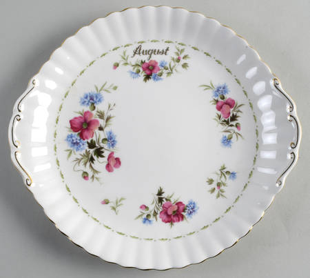 Flower of The Month (Newer, Montrose) Handled Cake Plate