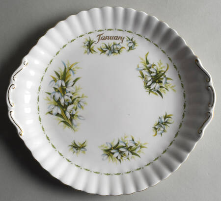 Flower of The Month (Newer, Montrose) Handled Cake Plate