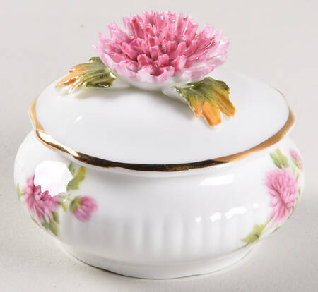 Flower of The Month (Newer, Montrose) 1" Round Box & Lid