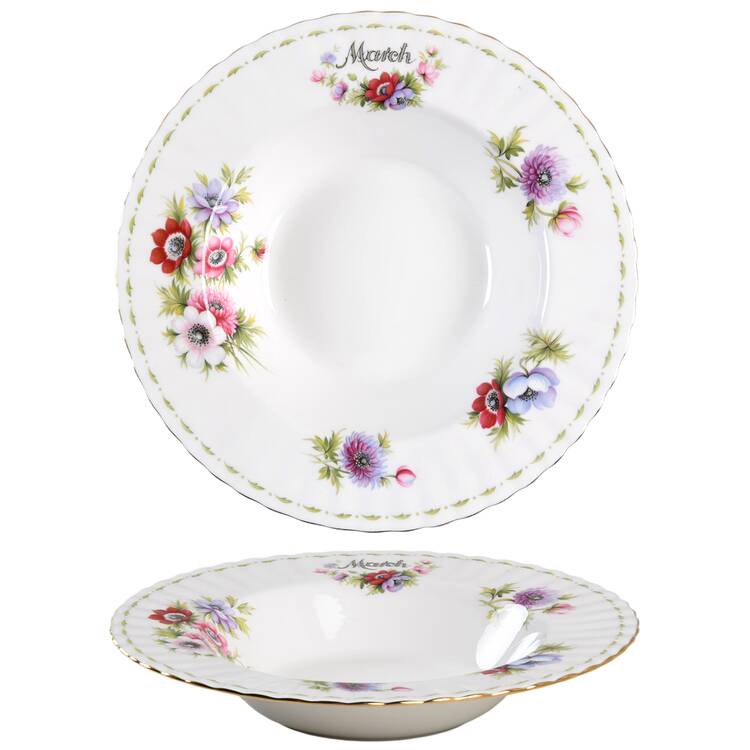 Flower of The Month (Newer, Montrose) Large Rim Soup Bowl
