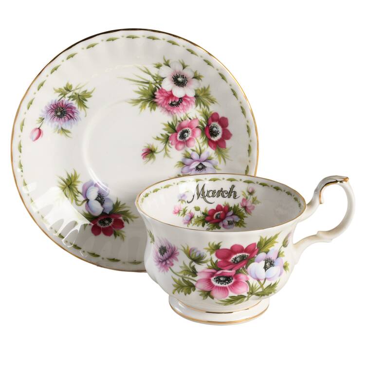 Flower of The Month (Newer, Montrose) Breakfast Cup & Saucer Set