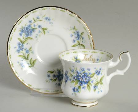 Flower of The Month (Newer, Montrose) Footed Demitasse Cup & Saucer Set