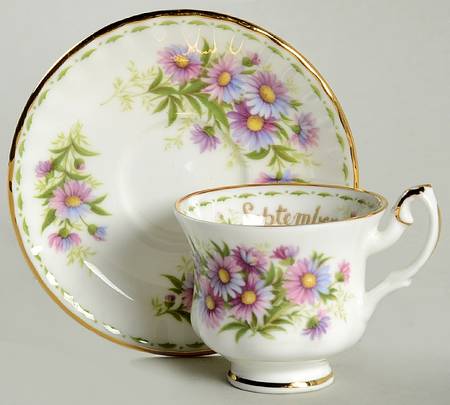 Flower of The Month (Newer, Montrose) Footed Toy Cup and Saucer Set